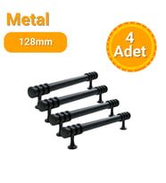 4 Adet Halka Boru Siyah Metal Mobilya Kulpu 128mm