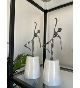 KONİK BEYAZ MERMER BALERİN SET