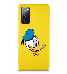 Samsung Galaxy S20 FE Soft Premier Kapak Donald Duck-F Tasarımlı Silikon Kılıf - Sarı (Şeffaf)