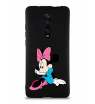 Xiaomi Redmi K20 Pro Soft Premier Kapak Minnie Mouse-E Tasarımlı Silikon Kılıf - Siyah (Şeffaf)