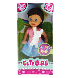 Mulvxurg  Urg02 Cute Girl Beyaz Köpekli Ve Kumral Mini Bebek (Mulvix)