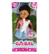 Mulvxurg  Urg02 Cute Girl Beyaz Köpekli Ve Kumral Mini Bebek (Mulvix)