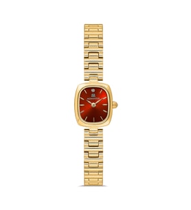 Momentus CW317G-14SG Minimal Oval Gold Kasa Çelik Kordon Bordo Kadran 3 ATM Altın Renk Kadın Kol Saati