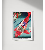 Çerçevesiz Poster Hokusai Saito No Oniwakamaru (Çok Renkli)