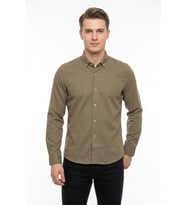 Erkek Spor Slim Fit Uzun Kol Petek Dokulu Gömlek BGL-ST05483