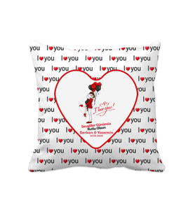I Love You Kalp Desen Yastık