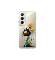 Poco C65 ile Uyumlu Splash Kedi Tasarımlı Şeffaf Silikon Kılıf