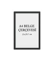 Diploma Çerçevesi  Belge Çerçevesi Sertifika Fotoğraf Çerçevesi A4 Tekli Boş Çerçeve 21x30 (Siyah)