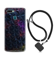 Oppo A5S A15 A16 A54 A55 A73 A74 Kılıf Boyun Askılı Silikon Renkli Prizmalar 1783
