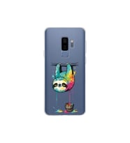 Samsung Galaxy S9 Plus ile Uyumlu Splash Tembel Hayvan Tasarımlı Şeffaf Silikon Kılıf