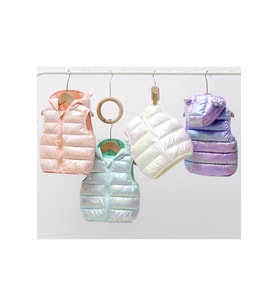 Petityu Parlak Puffy Teddy Kulaklı Pufudik Şişme Yelek Mor Kız Çocuk Yelek