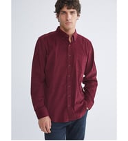 LCWAIKIKI Classic Bordo Regular Fit Uzun Kollu Kadife Erkek Gömlek