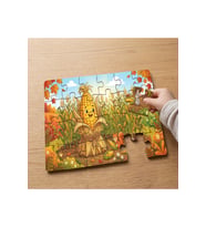 Tarlada Mutlu Mısır ve Fareler Tasarımlı 24 Parça Ahşap Çocuk Puzzle
