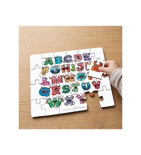 Sevimli Alfabe Tasarımlı 24 Parça Ahşap Çocuk Puzzle MPK0387