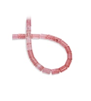 Gül Kuvars Doğal Taş Silindir Kesim 8x12mm Dizi