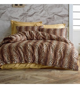 Keep London Home Series Natural Cotton(Doğal Pamuk) Tek Kişilik Nevresim Takımı-Kahverengi (Desenli)