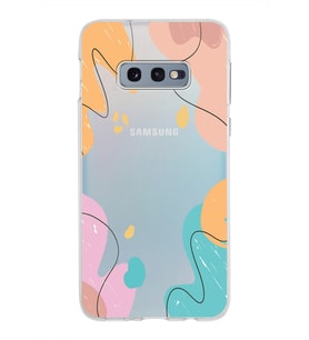 Samsung Galaxy S10E Kapak Karışık Renkler Tasarımlı Şeffaf Silikon Kılıf