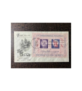 USA AMERİKA NEW YORK 5. Uluslararası Filateli Fuarı 1956 Damgalı İLK GÜN ZARFI Official FIPEX Cove