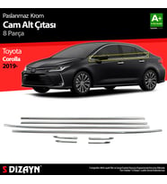 Toyota Corolla Krom Cam Çıtası 8 Prç. 2019 Üzeri