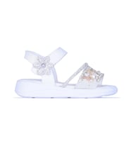 Skuaıter 8110 Barbie Taşlı Kız Çocuk Sandalet (Beyaz)