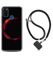 Samsung M21 M22 M23 M30 M31S M32 Kılıf Boyun Askılı Silikon Red Moons 1747