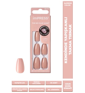 imPRESS Color Kendinden Yapışkanlı Takma Tırnak Uzun Nude Kiremit