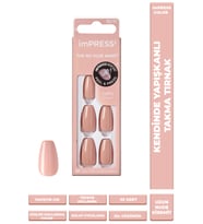 imPRESS Color Kendinden Yapışkanlı Takma Tırnak Uzun Nude Kiremit