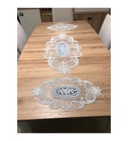 Salon Oda Takımı Dantelli Runner Set Üç Parça