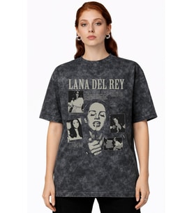 Lana Del Rey Şarkıcı Baskılı Unisex Oversize Vintage Yıkamalı Tişört