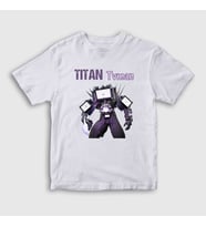 Presmono Unisex Çocuk Beyaz Titan Tvman Skibidi Toilet T-Shirt 482797tt (Beyaz)