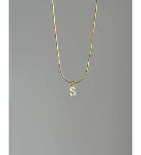 925 Ayar Gümüş Zirkon Taşlı Harf Kolye (Gold)