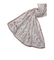 Mısırlı Eşarpları Devore Etnik Desen Şal (Yavruağzı)