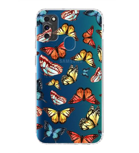 PrintiFy Samsung Galaxy M30S ile Uyumlu Water Color 2  Kamera Korumalı Şeffaf  Kılıf