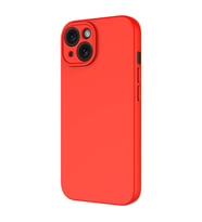 Vendas iPhone 15 Plus Uyumlu Kılıf Lansman Serisi Kadife İç Yüzeyli Yumuşak Dokulu Silikon Kapak (Kırmızı)