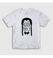 Presmono Unisex Çocuk Beyaz Darker Wednesday Addams Family Addams Ailesi T-Shirt 365218tt (Beyaz)