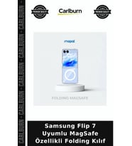 Samsung Flip 7 Uyumlu MagSafe Özellikli Folding Kılıf Cep Örtüsü Telefon Aracı