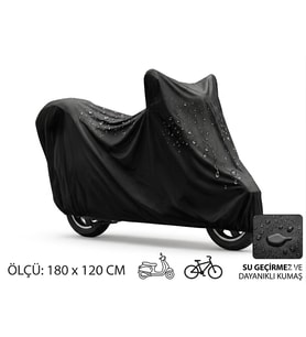 Motosiklet Ve Scooter Koruma Brandası - Su Ve Toz Geçirmez 180x120 Cm