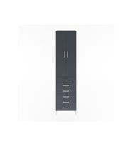 Hyperion Dolap 4 Raflı 6 Çekmeceli 2 Kapaklı 60x44x243 Antrasit-Antrasit