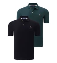 İKİLİ SET T8561 DEWBERRY ERKEK TSHIRT-SİYAH-HAKİ (Karışık)
