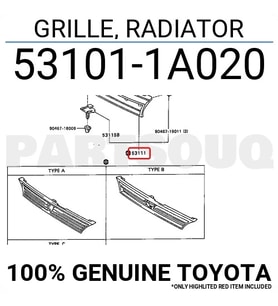 Panjur Corolla  93-97 (Oem No: 53101-1A020)