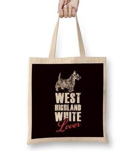West Highland Terrier Lover Westie Owner Dog Breed Animals Bez Çanta Uzun Saplı