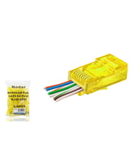 Cat6 Ez Rj45 Konnektör - 100 Adet Sari / Ekonomik Poşet Paket ND2408