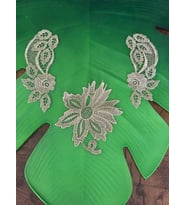 3 LÜ ALTIN SARISI NAKIŞ İŞLEME APLİKE SET 14X5 CM