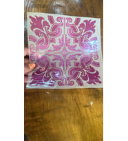 ÜTÜ İLE YAPIŞAN ETNİK DE4SEN TİŞÖRT GİYİM KUMAŞ ARMA TRANSFER BASKI 19X19 CM (Fuşya)