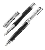 Steelpen Dolmakalem + Tükenmez Plus Siyah Krom Desenli 5083