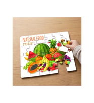 Organik Taze Meyveler Tasarımlı 24 Parça Ahşap Çocuk Puzzle MPK0577
