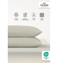 THE BERB  2'li Havlu Dokulu Yastık Kılıfı Seti  50 x 70  Fermuarlı  Yumuşak Terry Kumaş (Bej)