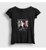 Presmono Kadın Siyah Signs Evanescence T-Shirt 387049tt