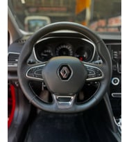 Renault Megane 4 İcon Araca Özel Direksiyon Kılıfı (SOFT NOKTA KARBON KREM İP) (Siyah)