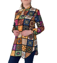 Kadın Etnik Desen Tunik BGL-ST02016 (Fuşya)
